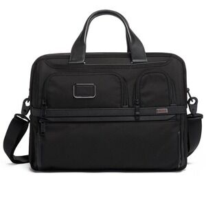 Tumi Alpha Organizer Laptop Briefcase Business Travel Bag Black